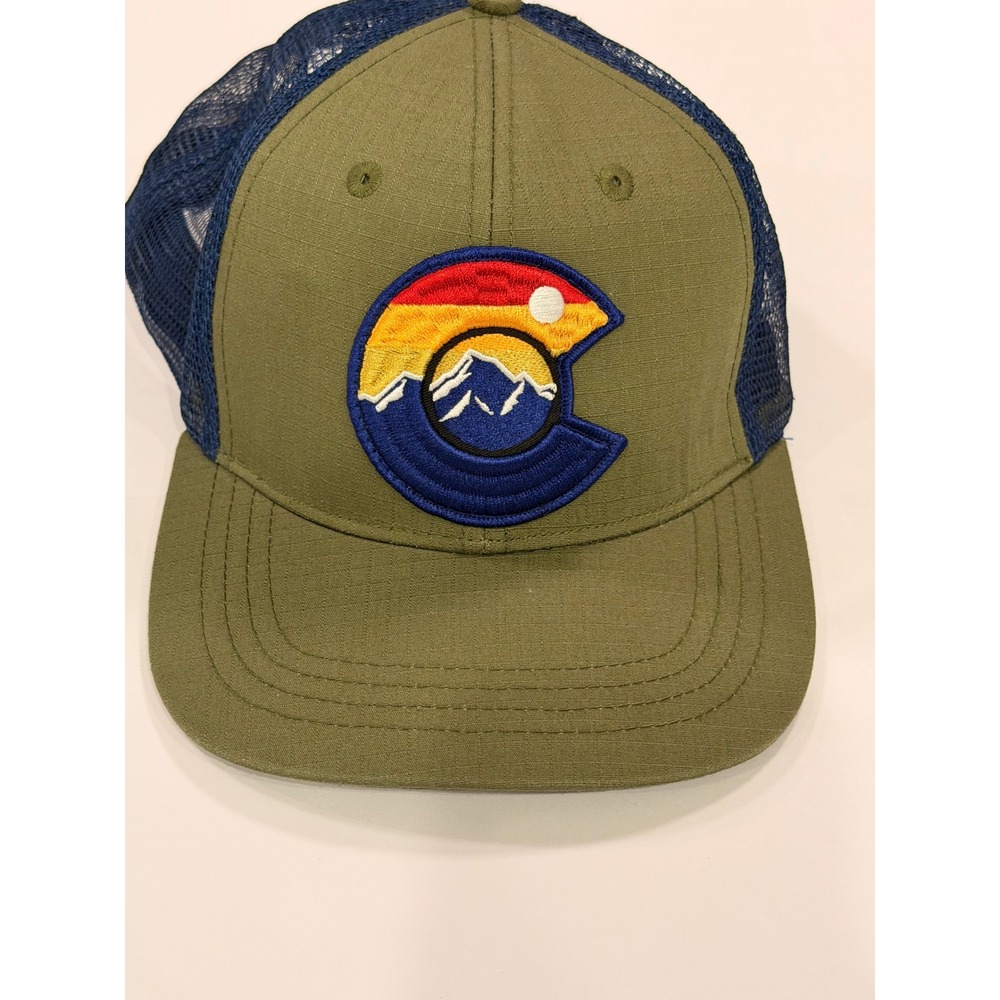 Colorado Limited Trucker Hat Olive‎ Green Navy Blue Mesh Snapback Mountain Logo